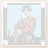 Ein Yeoman Warder oder Beefeater Glasuntersetzer (Rückseite)