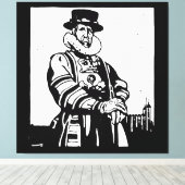 Ein Yeoman Warder oder Beefeater Leinwanddruck (Insitu (Holzboden))