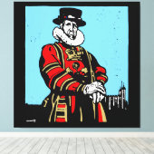 Ein Yeoman Warder oder Beefeater Leinwanddruck (Insitu (Holzboden))