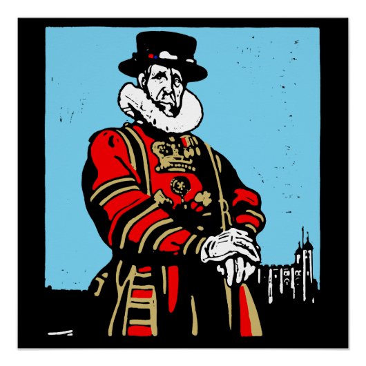 Ein Yeoman Warder oder Beefeater Poster (Vorderseite)
