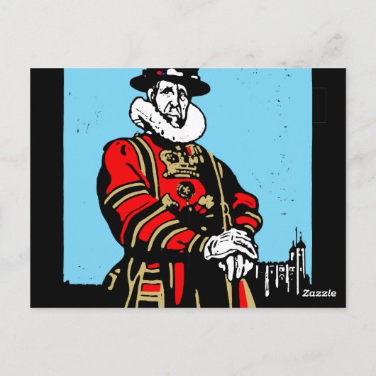 Ein Yeoman Warder oder Beefeater Postkarte (Rückseite)