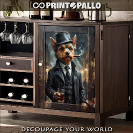 Ein Yorkshire Terrier mit Whiskey in Chicago 1920 Seidenpapier