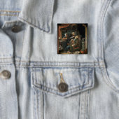 Ein Zahnarzt, der den Zahn eines alten Mannes Button (Beispiel)