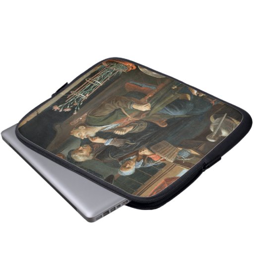 Ein Zahnarzt, der den Zahn eines alten Mannes Laptopschutzhülle (Vorne Knopf)