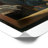 Ein Zahnarzt, der den Zahn eines alten Mannes unte Poster (Ecke)