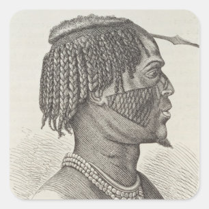 Ein Zandeh aus der Geschichte der Menschheit Quadratischer Aufkleber