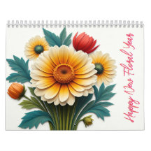 Ein zarter Bouquet-Kalender
