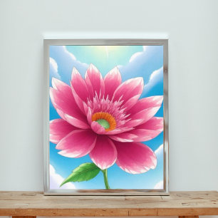 Ein zarter Lotus blüht in den Himmel Fotodruck