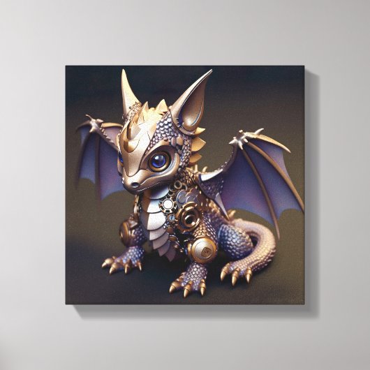 Ein zarter Metal-Baby-Dragon Leinwanddruck (Vorderseite)