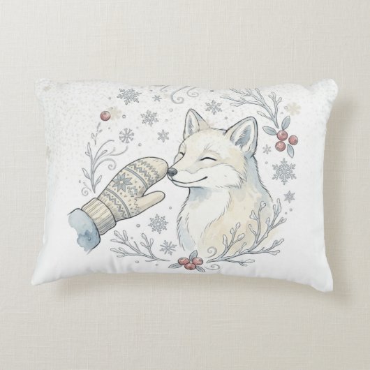 Ein zarter Winter-Boop Dekokissen (Rückseite)