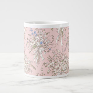 ein zartes Bouquet aus Wildblumen auf einem rosa H Jumbo-Tasse
