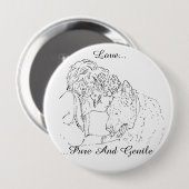 Ein zartes liebendes Zeichnen des Mädchens Button (Vorne & Hinten)