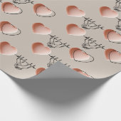 Ein zartes minimalistisches Herz. Geschenkpapier (Ecke)