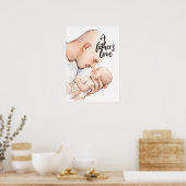 Ein zärtlicher Moment eines Vaters Poster (Küche)