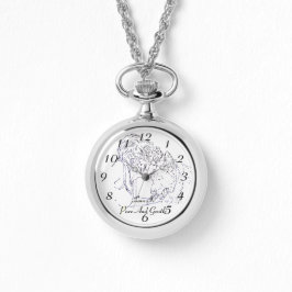 Ein zärtliches zeichn von Mädchen, die sich akita  Armbanduhr