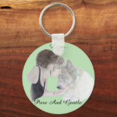 Ein zärtliches zeichn von Mädchen, die sich akita Schlüsselanhänger (Vorderseite)