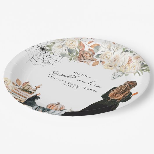 Ein Zauber | Halloween-Brautparty Pappteller (Schrägansicht)