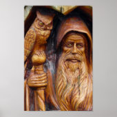 Ein Zauberer und eine Schüssel tauchen aus Höhle a Poster (Vorne)