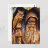 Ein Zauberer und eine Schüssel tauchen aus Höhle a Postkarte (Vorne/Hinten)