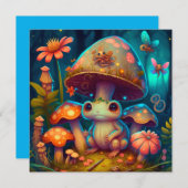 Ein zauberhafter Pilzfrosch Einladung (Vorne/Hinten)