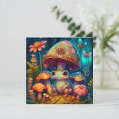 Ein zauberhafter Pilzfrosch Einladung (Stehend Vorderseite)