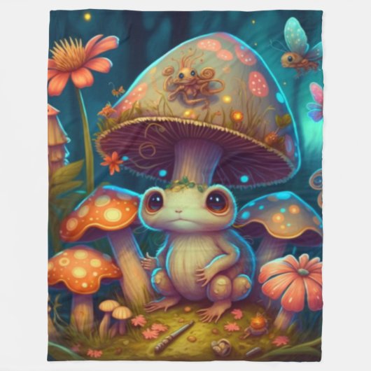 Ein zauberhafter Pilzfrosch Fleecedecke (Vorderseite)