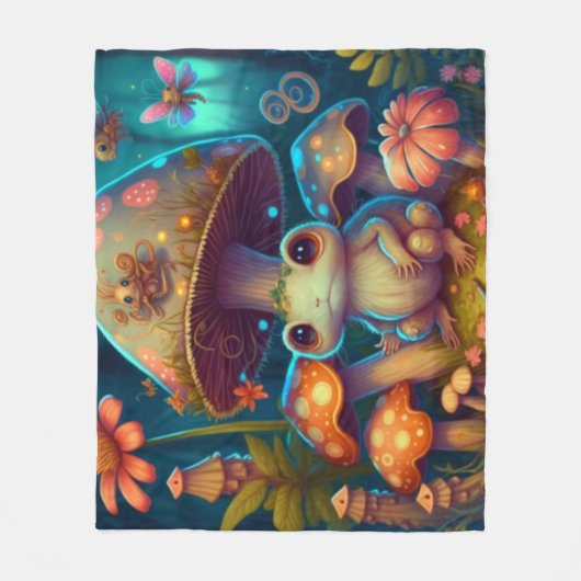 Ein zauberhafter Pilzfrosch Fleecedecke (Vorderseite)