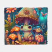 Ein zauberhafter Pilzfrosch Fleecedecke (Vorderseite (Horizontal))