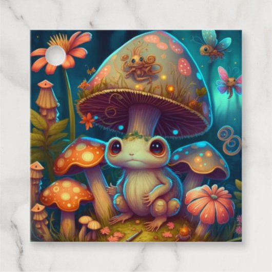 Ein zauberhafter Pilzfrosch Geschenkanhänger (Vorderseite)