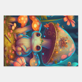 Ein zauberhafter Pilzfrosch Geschenkpapier Set