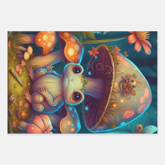 Ein zauberhafter Pilzfrosch Geschenkpapier Set (Vorderseite)