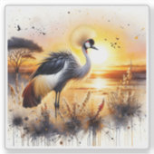 Ein zauberhafter Vogel bei Sonnenuntergang in den  Aufkleber (Vorderseite)