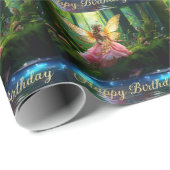 Ein zauberhafter Waldwald mit Märchen zum Geburtst Geschenkpapier (Rolleneckpunkt)