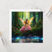 Ein zauberhafter Waldwald mit Märchen zum Geburtst Karte (Vorderseite/Rückseite Beispiel)