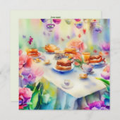 Ein zauberhaftes Tee-Party: Whimsical, eine Babydu Einladung (Vorne/Hinten)