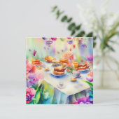 Ein zauberhaftes Tee-Party: Whimsical, eine Babydu Einladung (Stehend Vorderseite)