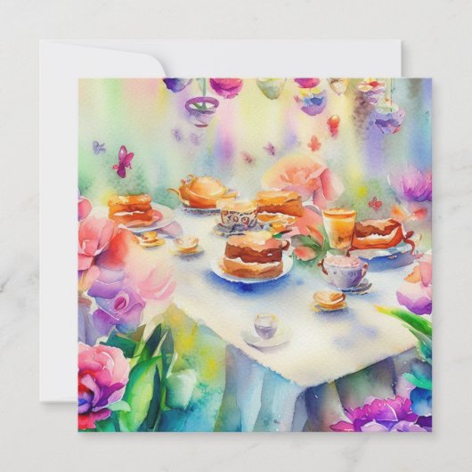 Ein zauberhaftes Tee-Party: Whimsical, eine Babydu Einladung (Vorderseite)