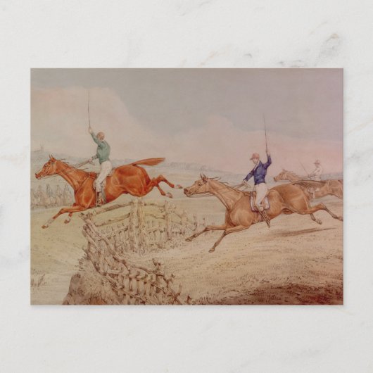 Ein Zaun springen Postkarte (Vorderseite)