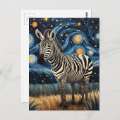 Ein Zebra in der frühen Nacht Postkarte (Vorne/Hinten)