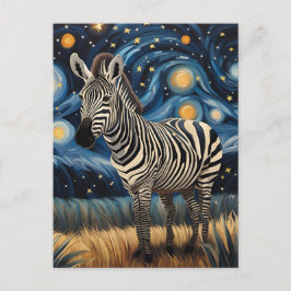 Ein Zebra in der frühen Nacht Postkarte