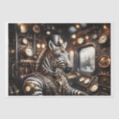 Ein Zebra mit viktorianischem Zug aus der Zeit des Seidenpapier (Vorderseite)