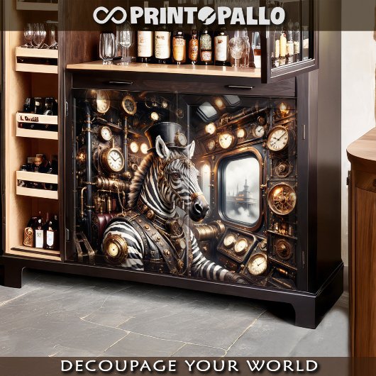 Ein Zebra mit viktorianischem Zug aus der Zeit des Seidenpapier