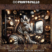 Ein Zebra mit viktorianischem Zug aus der Zeit des Seidenpapier