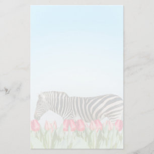 Ein Zebra unter den Tulpen Briefpapier