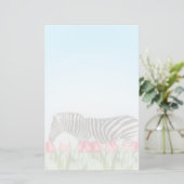 Ein Zebra unter den Tulpen Briefpapier (Stehend Vorderseite)