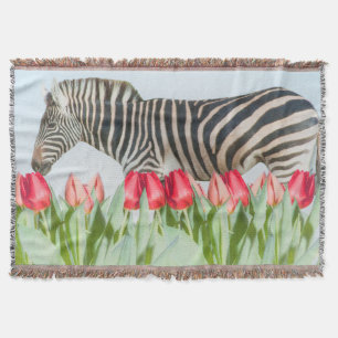 Ein Zebra unter den Tulpen Decke