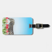 Ein Zebra unter den Tulpen Gepäckanhänger (Vorderseite horizontal)