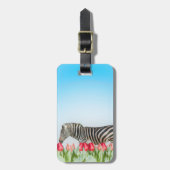 Ein Zebra unter den Tulpen Gepäckanhänger (Vorderseite vertikal)