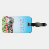 Ein Zebra unter den Tulpen Gepäckanhänger (Rückseite horizontal)