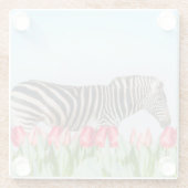 Ein Zebra unter den Tulpen Glasuntersetzer (Rückseite)